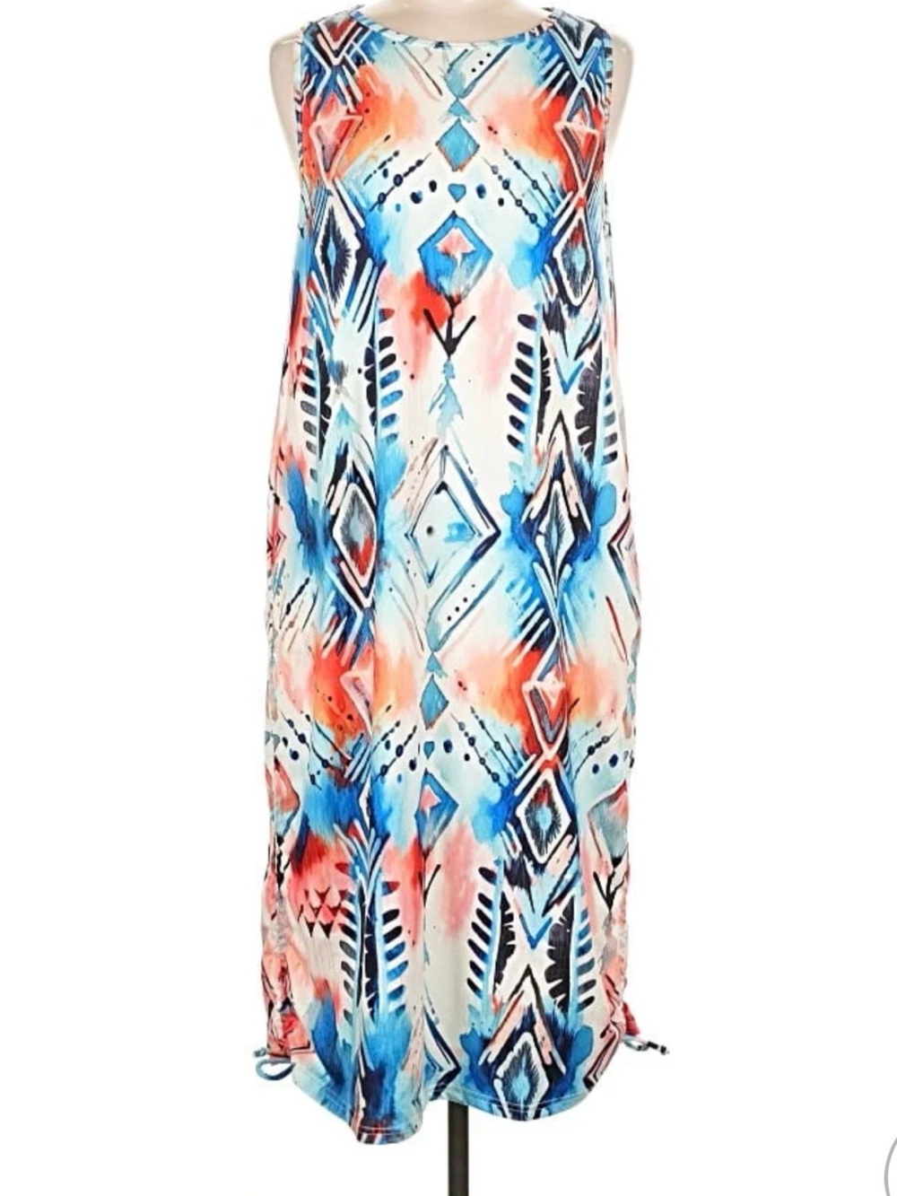 Constantly Varied Gear Sleeveless Midi Dress in Blue, Coral, Black, White